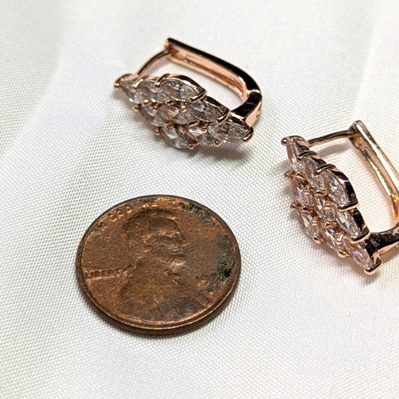 Goldtone and Rhinestone Huggie Earrings (3 Pairs) Pierced Earrings - Picture 8 of 11
